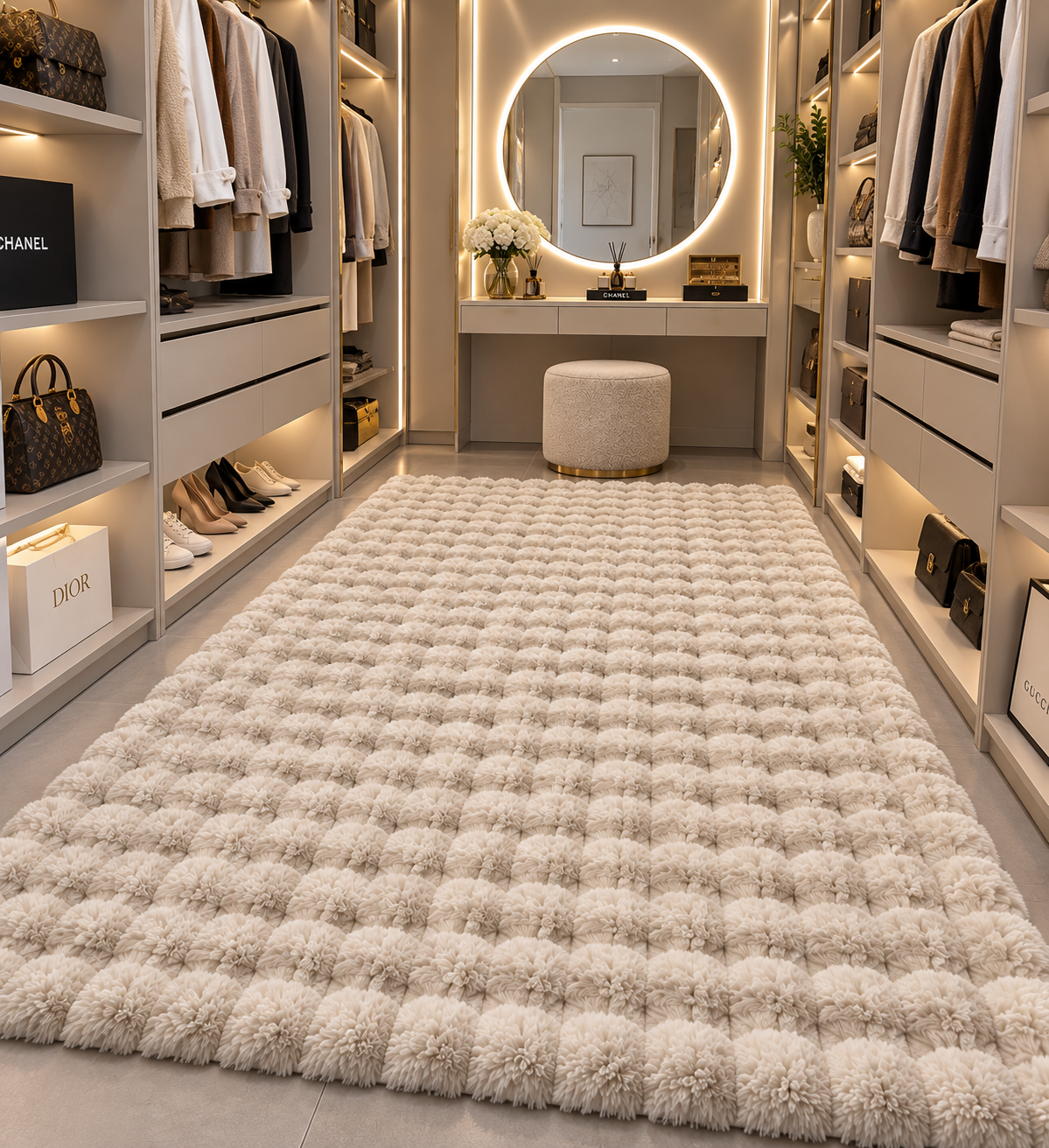Tapis Bubble crème