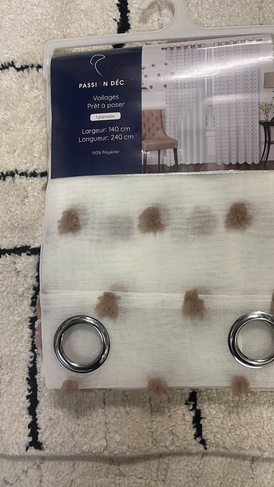 2 panneaux voilages 140/260cm