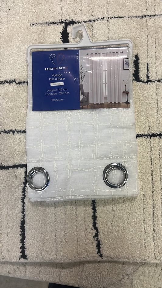 2 panneaux voilages 140/260cm