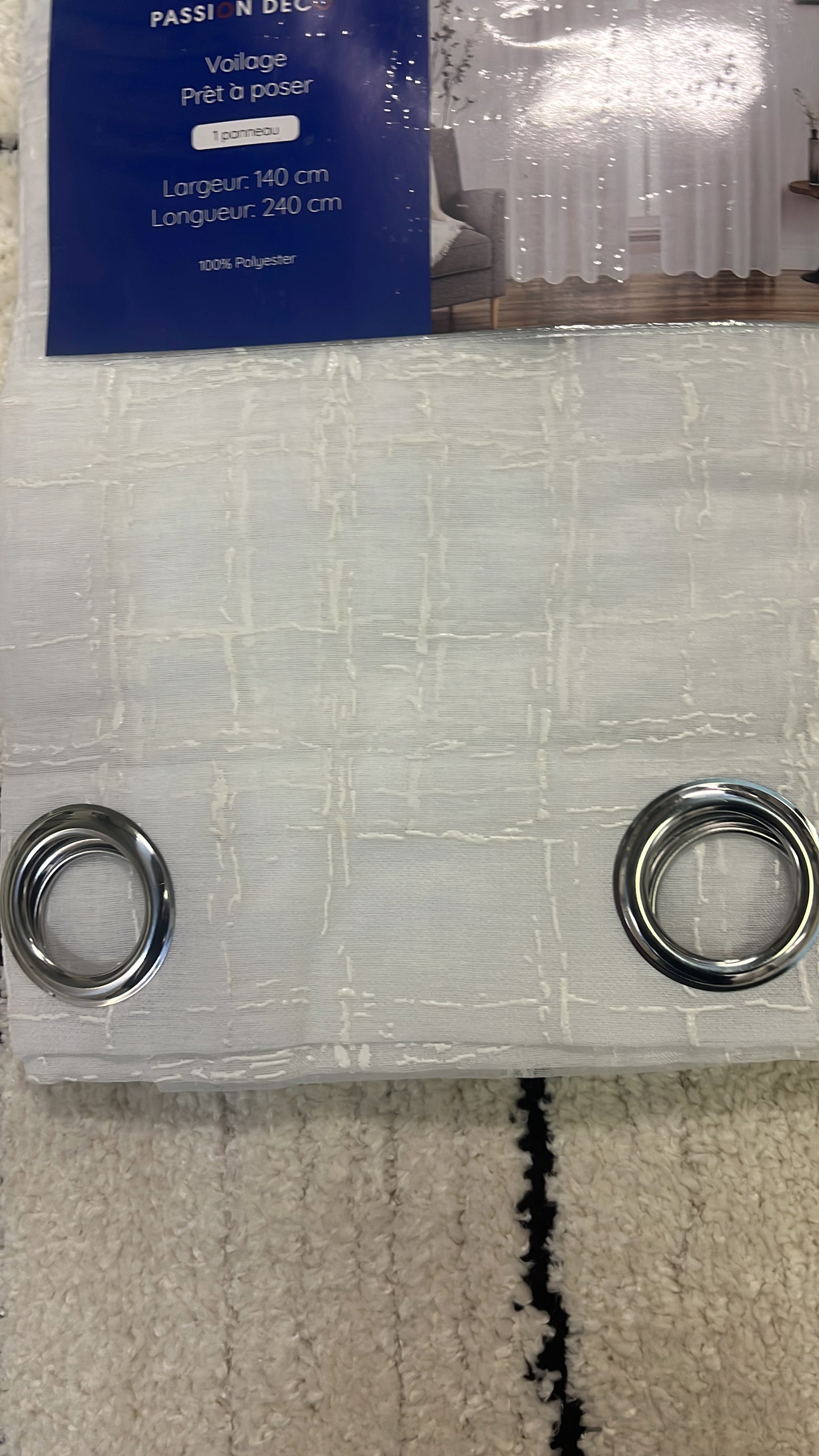 2 panneaux voilages 140/260cm