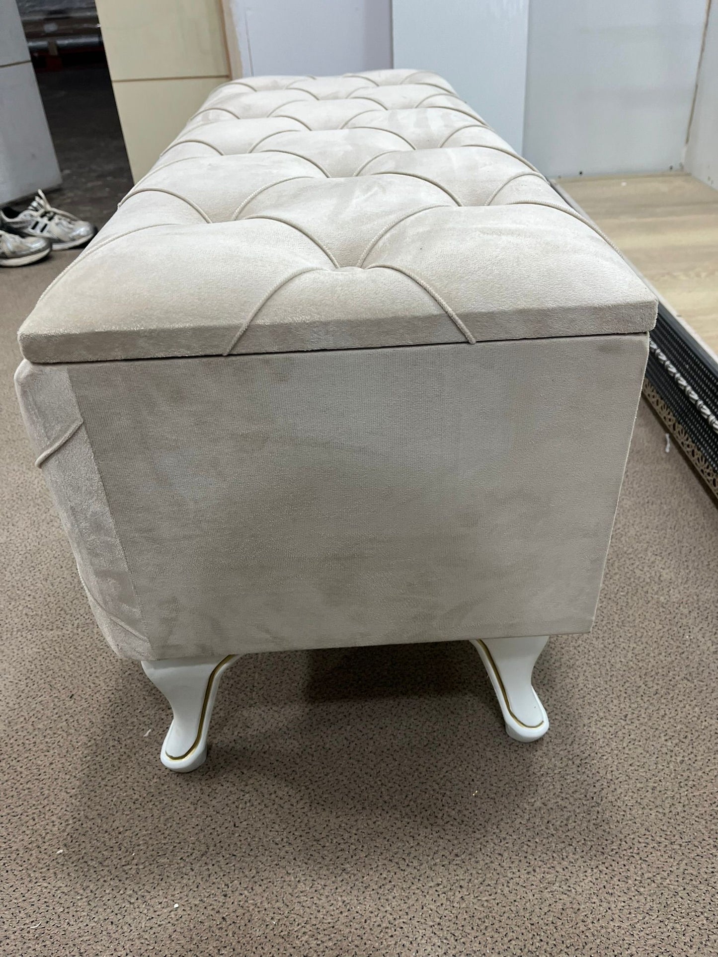 Banquette Coffre Capitonnée/beige