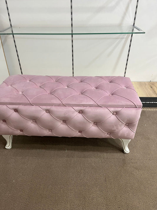 Banquette Coffre Capitonnée/rose