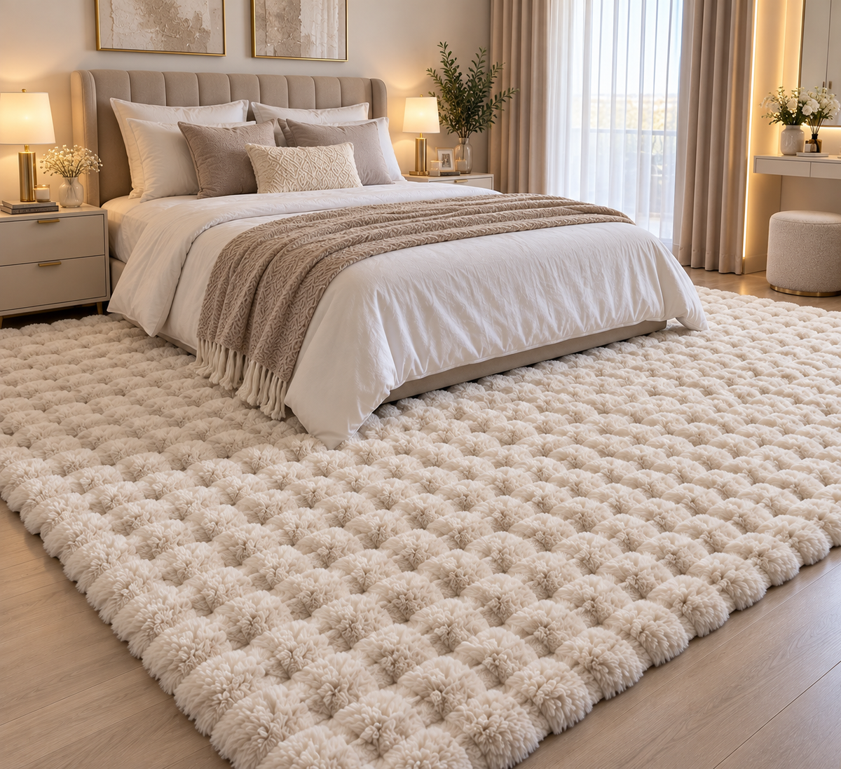 Tapis Bubble crème