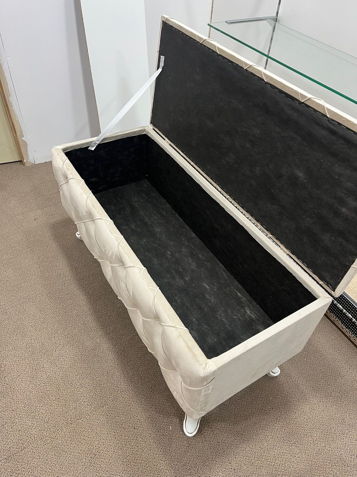 Banquette Coffre Capitonnée/beige