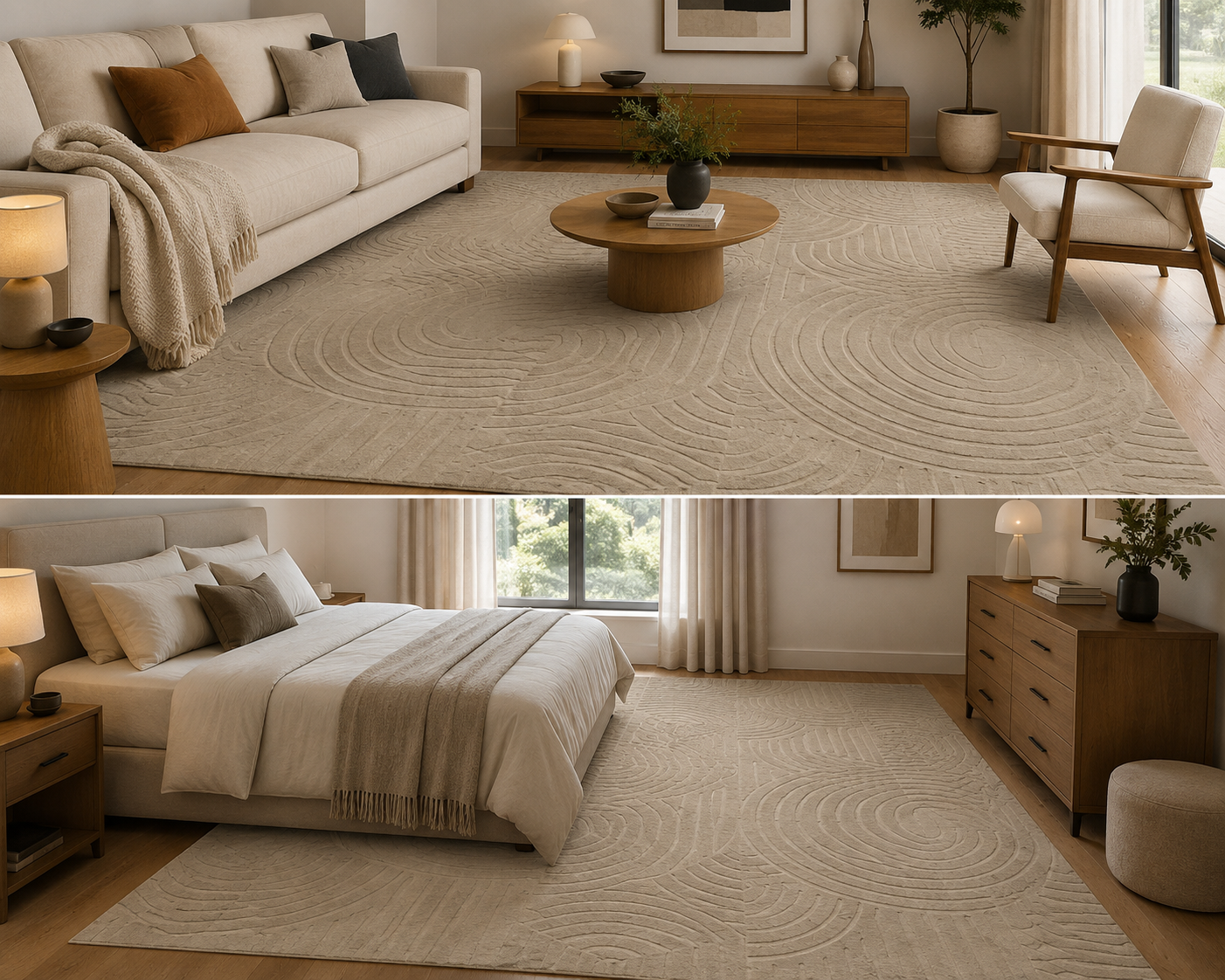 Tapis Genève doux lavable taupe