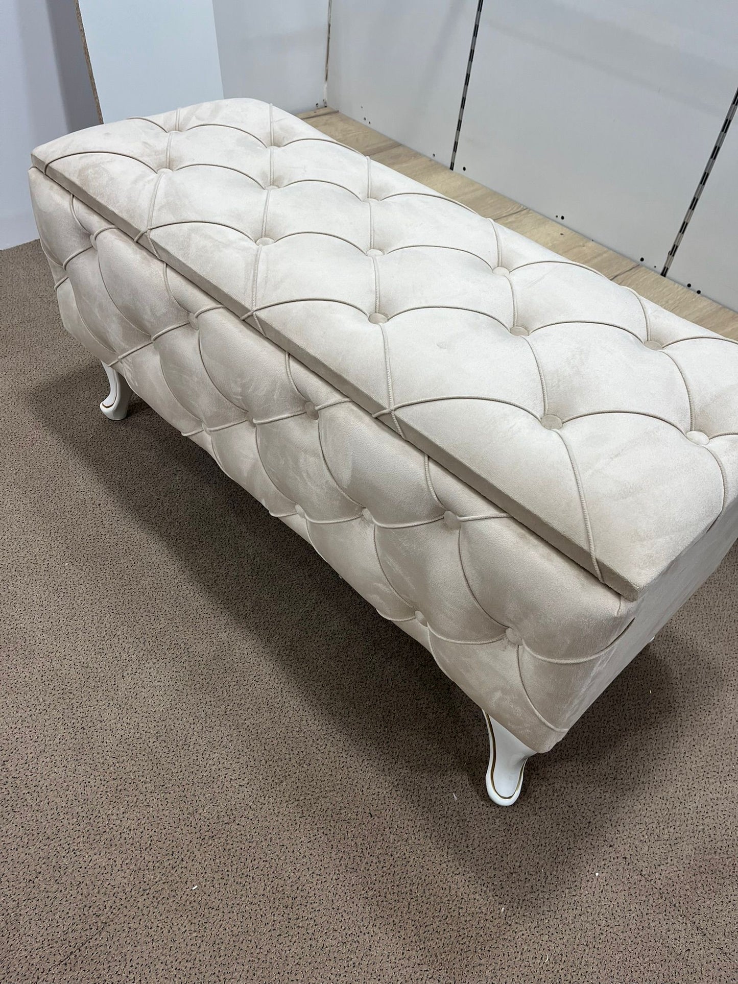 Banquette Coffre Capitonnée/beige