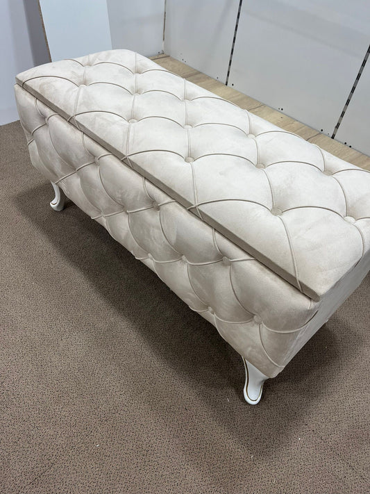 Banquette Coffre Capitonnée/beige