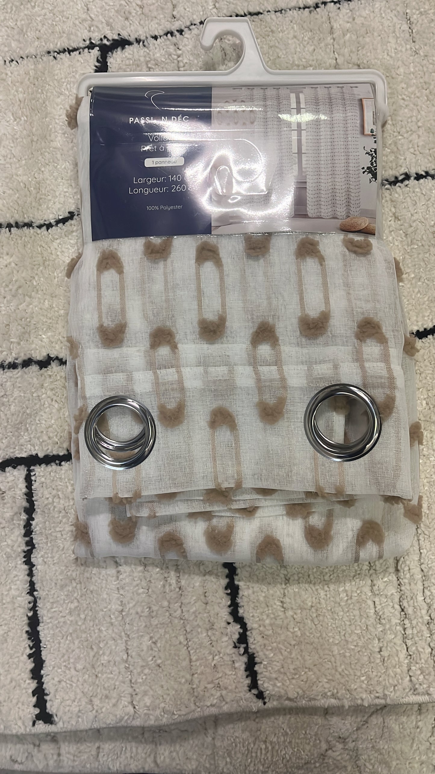 2 panneaux voilages 140/260cm