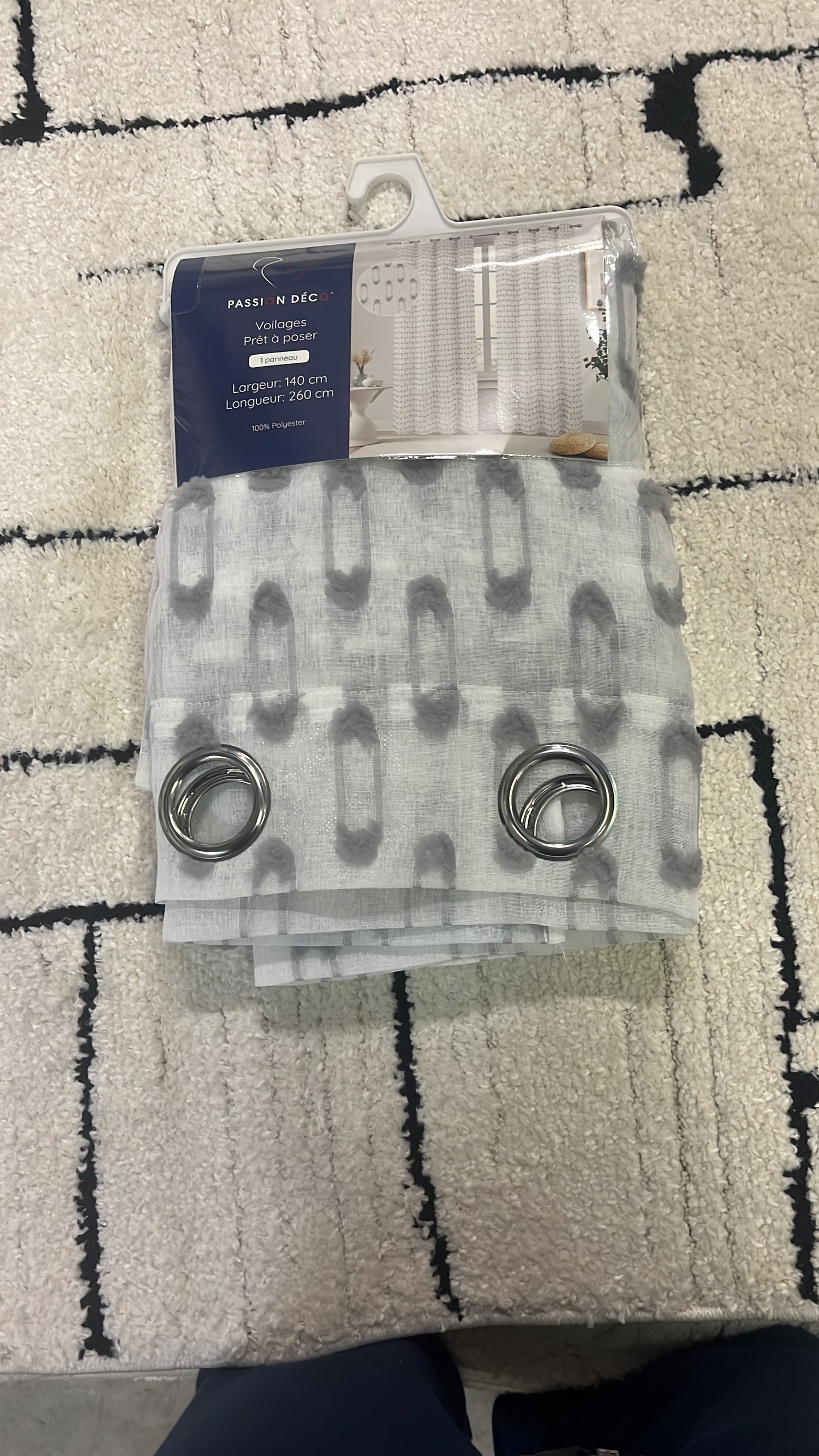 2 panneaux voilages 140/260cm