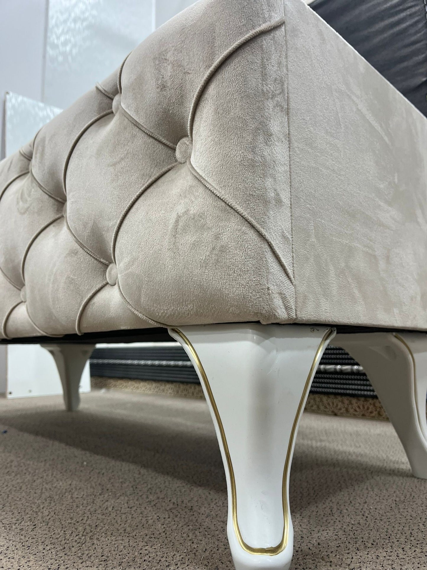 Banquette Coffre Capitonnée/beige