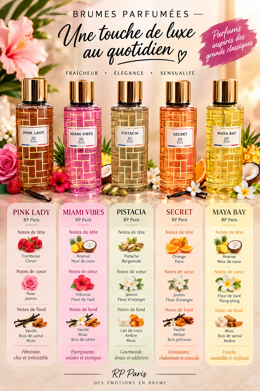 5 Brumes mixtes RP Paris 250ml