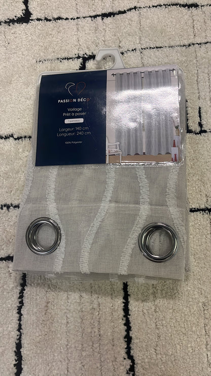 2 panneaux voilages 140/260cm