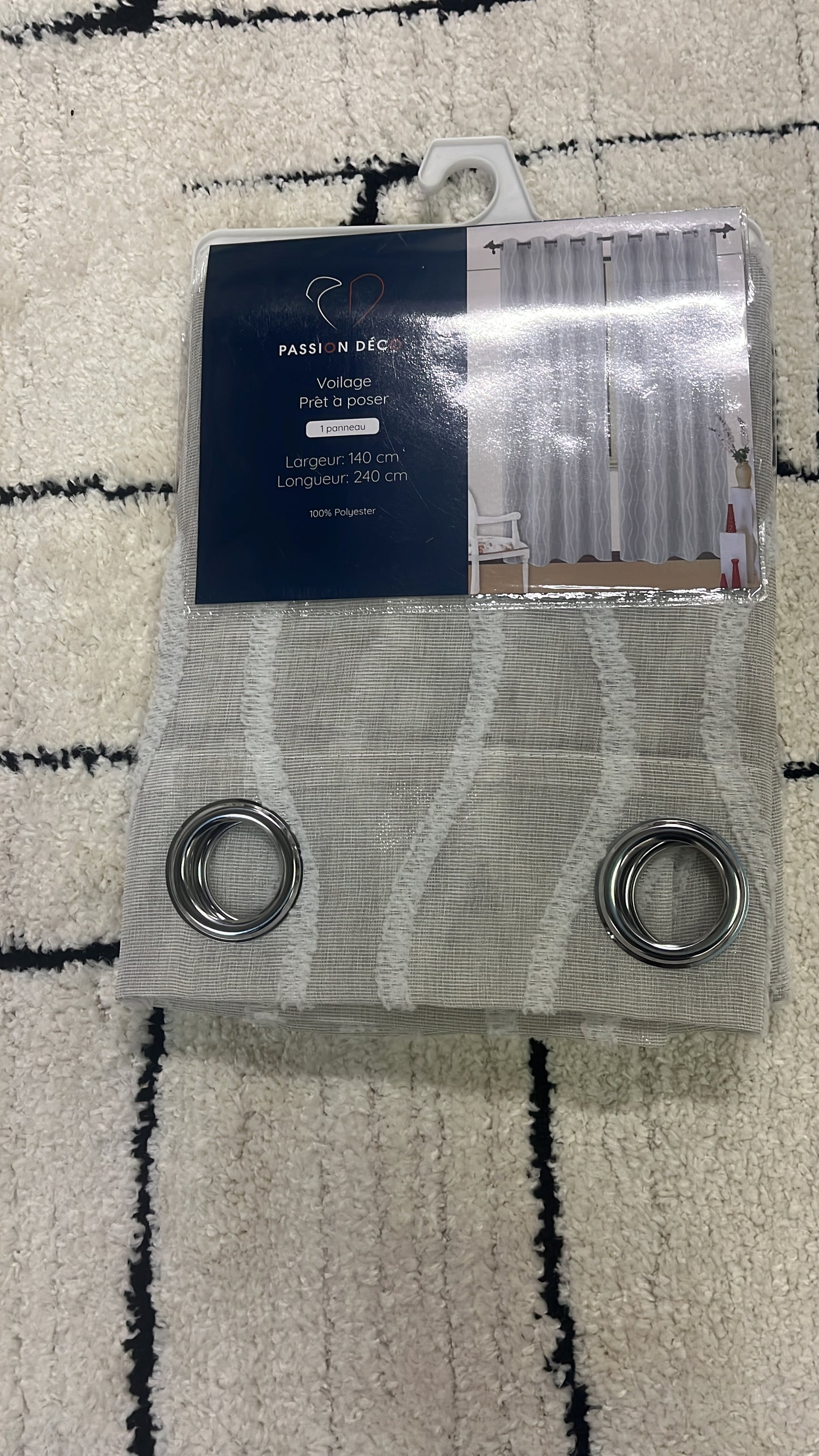 2 panneaux voilages 140/260cm