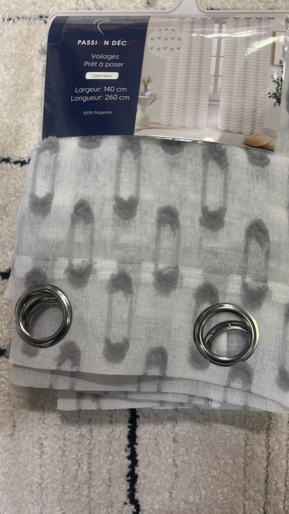 2 panneaux voilages 140/260cm
