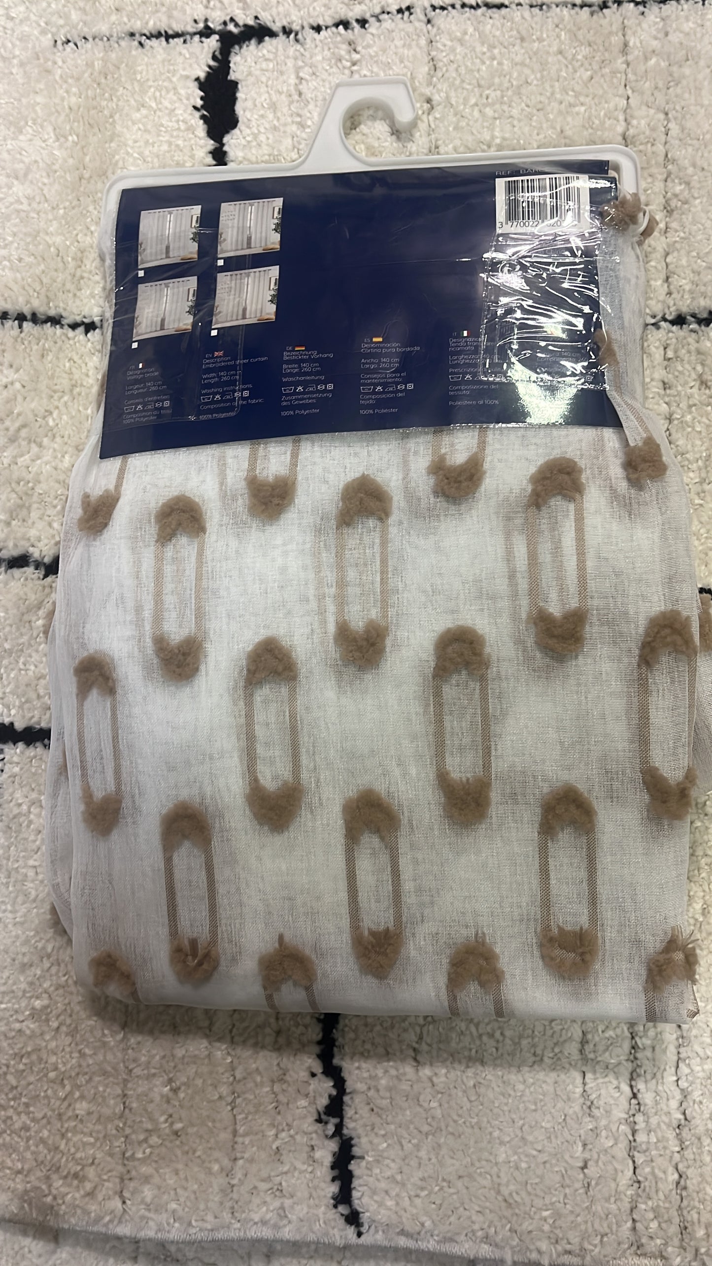 2 panneaux voilages 140/260cm