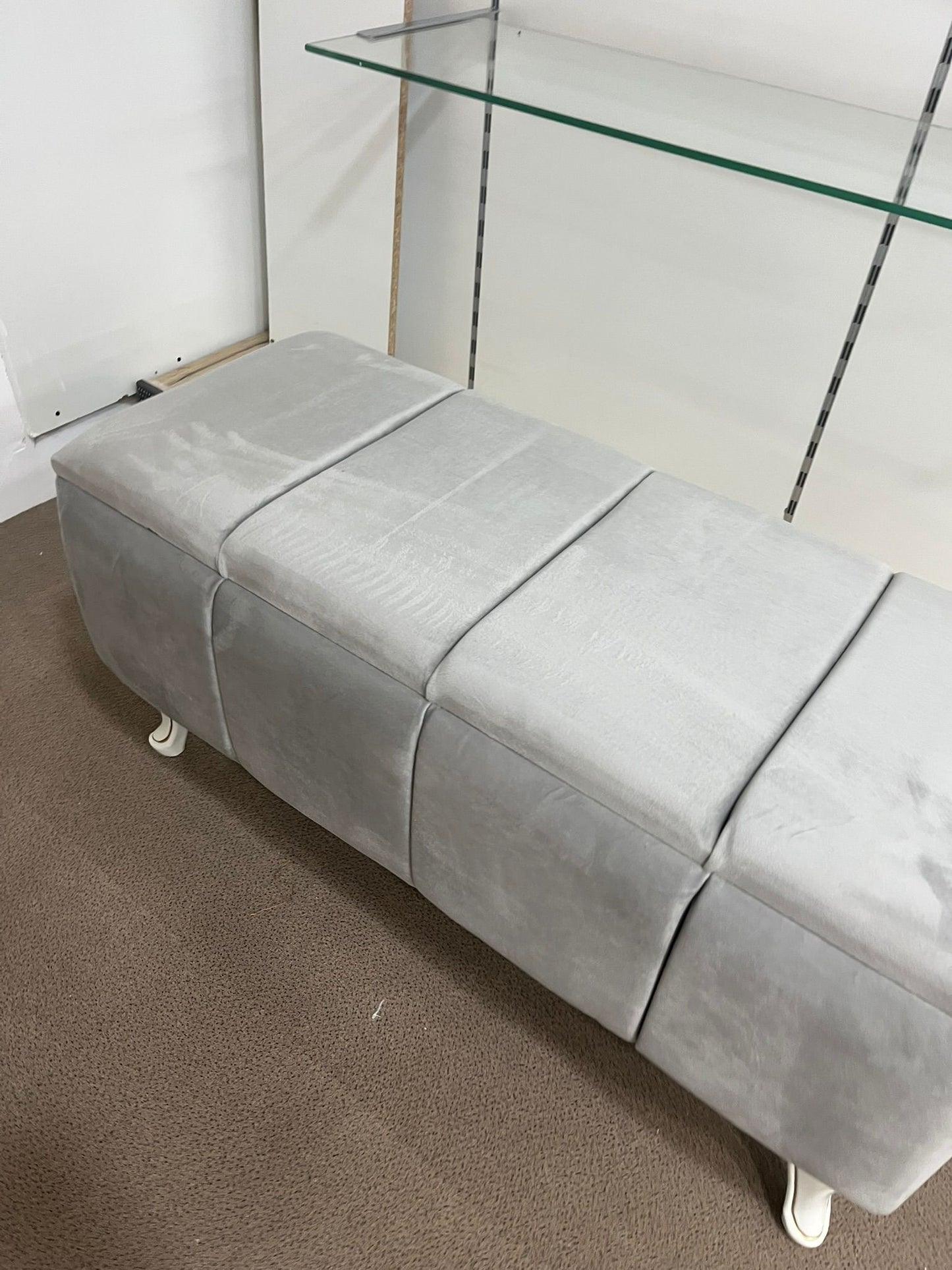 Banquette Coffre Capitonnée/gris