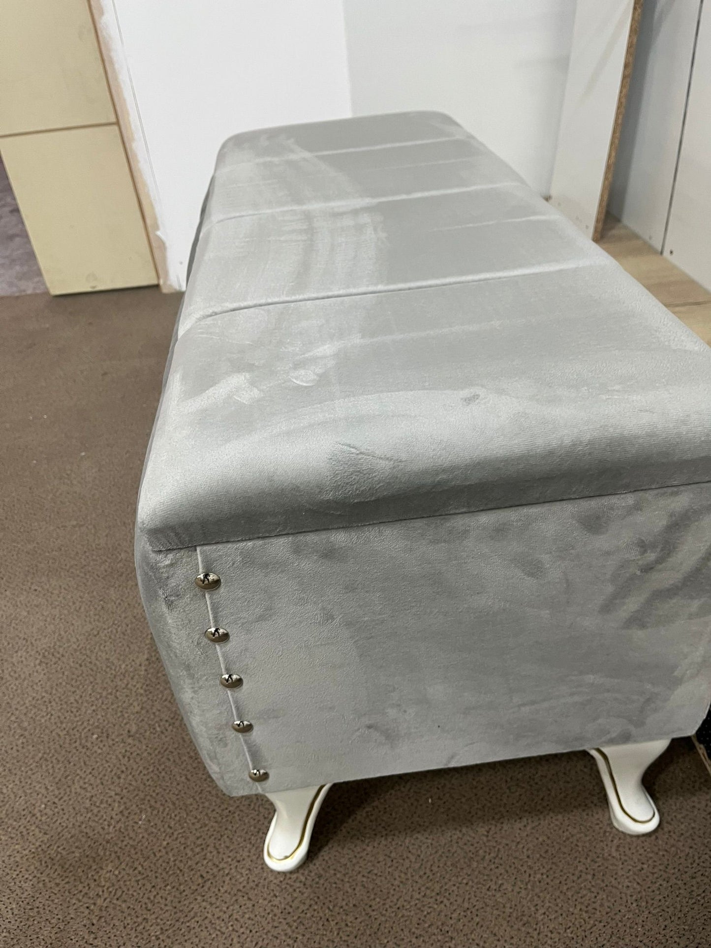 Banquette Coffre Capitonnée/gris