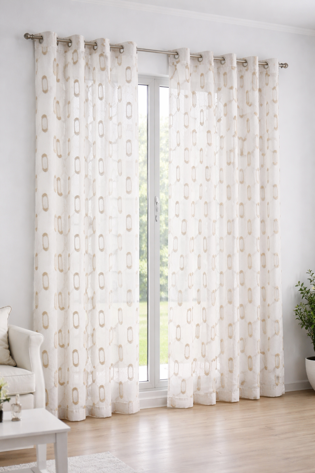 2 panneaux voilages 140/260cm