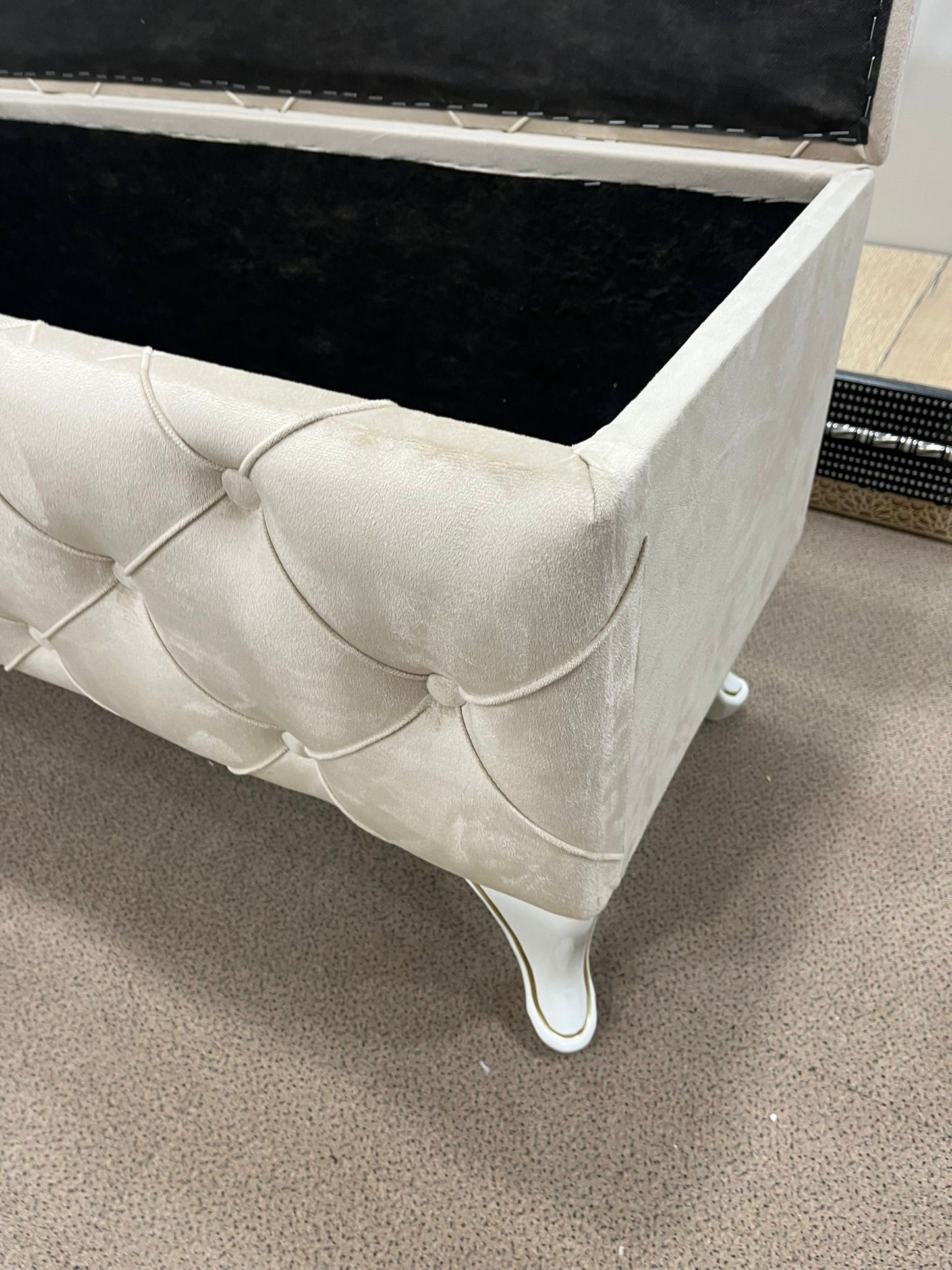 Banquette Coffre Capitonnée/beige