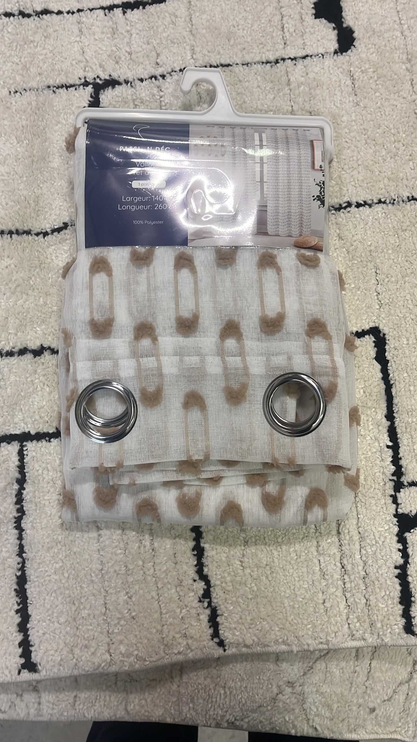 2 panneaux voilages 140/260cm