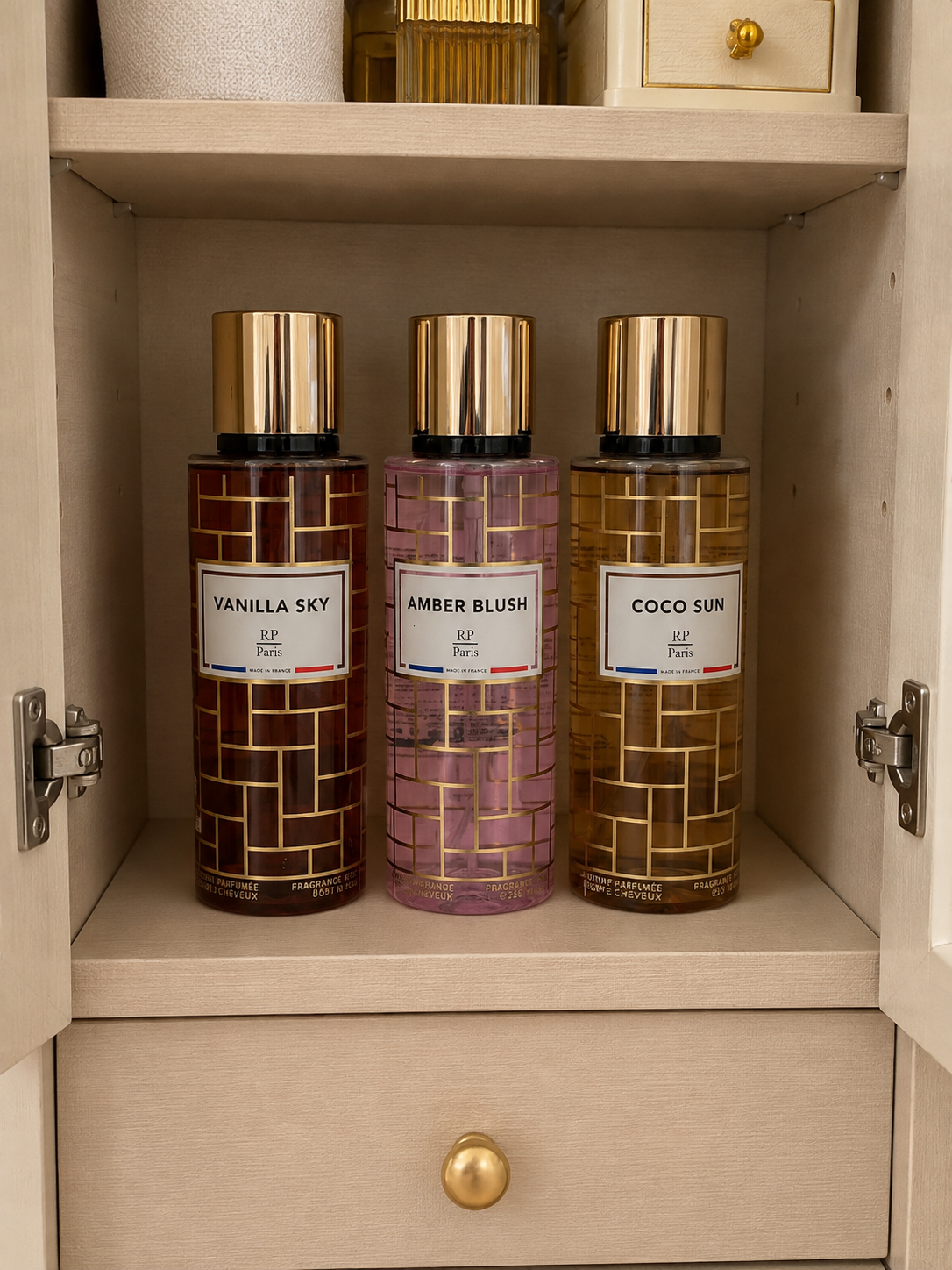 3 Brumes RP Paris Mixtes(COCO SUN,AMBER BLUSH,VANILLA SKY)