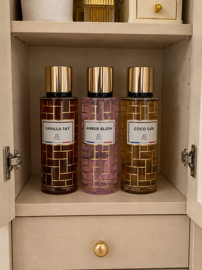 3 Brumes RP Paris Mixtes(COCO SUN,AMBER BLUSH,VANILLA SKY)