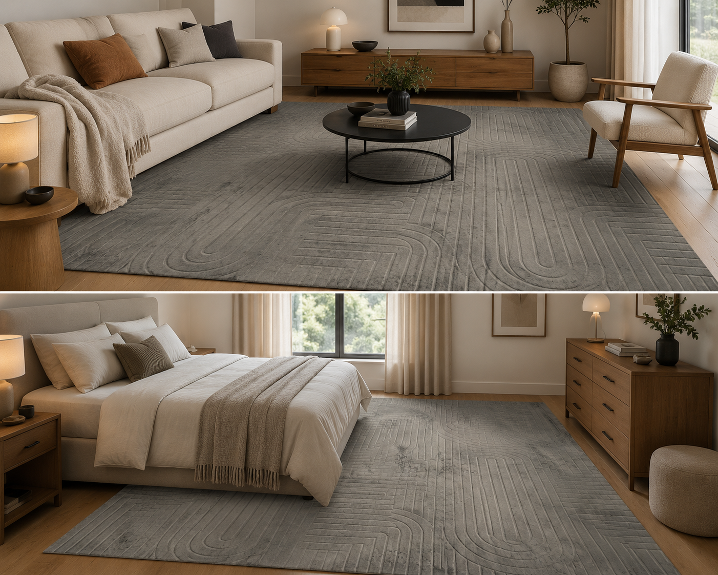 Tapis Genève doux lavable gris anthracite