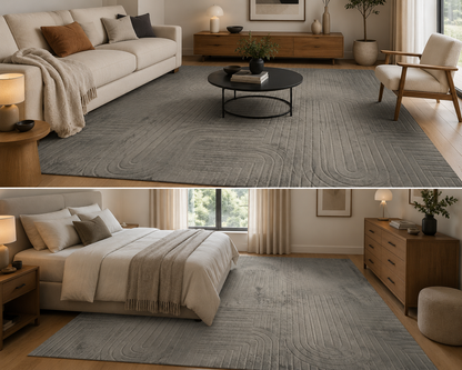 Tapis Genève doux lavable gris anthracite
