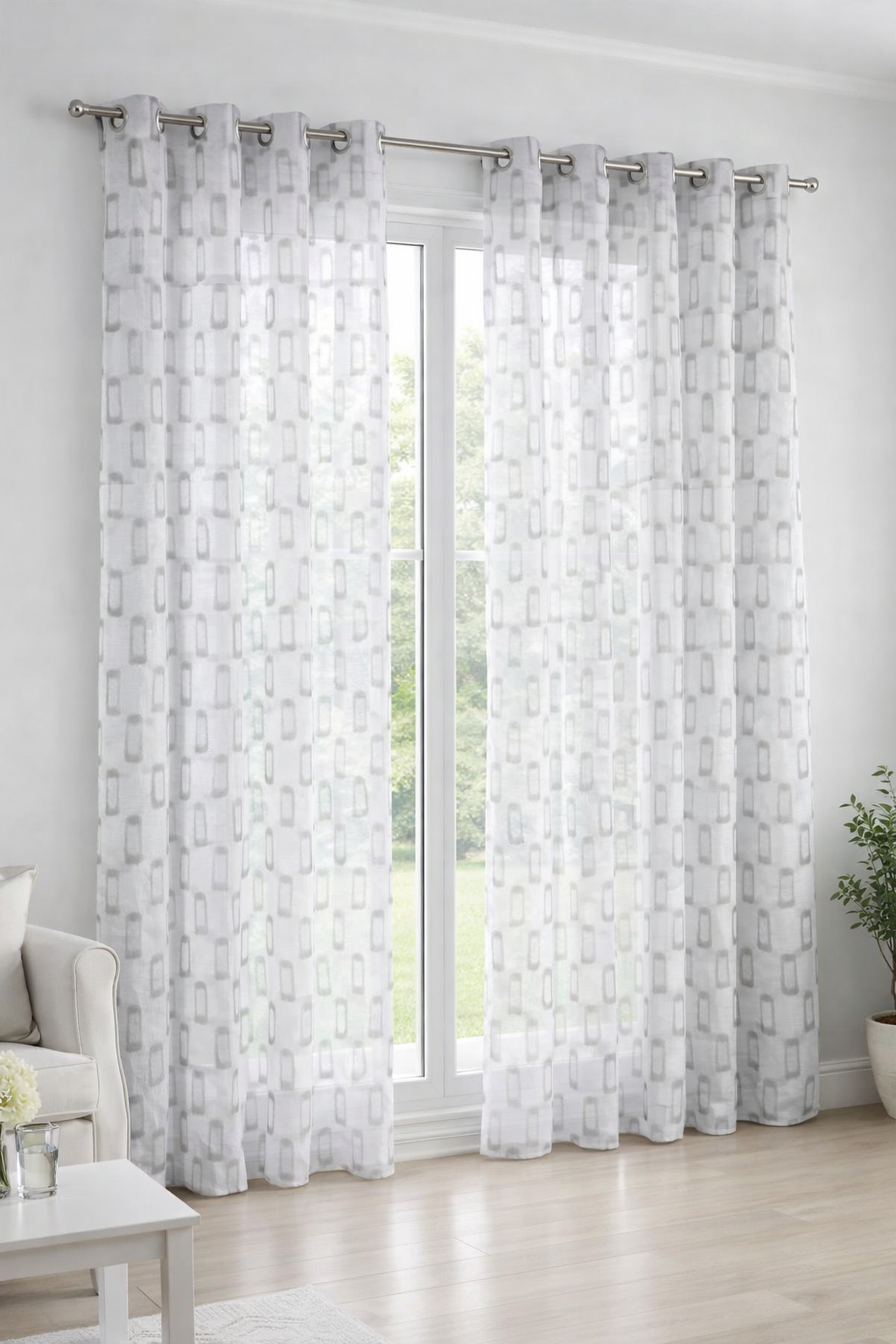 2 panneaux voilages 140/260cm