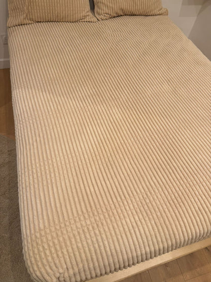 couverture beige 220/240CM avec 2 taies d d'oreiller