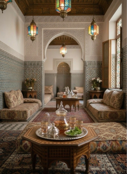 Service à Thé en  Verre – Motifs Traditionnels Dorés