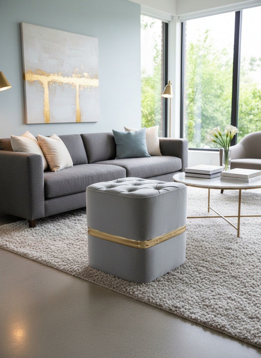 Pouf capitonnée