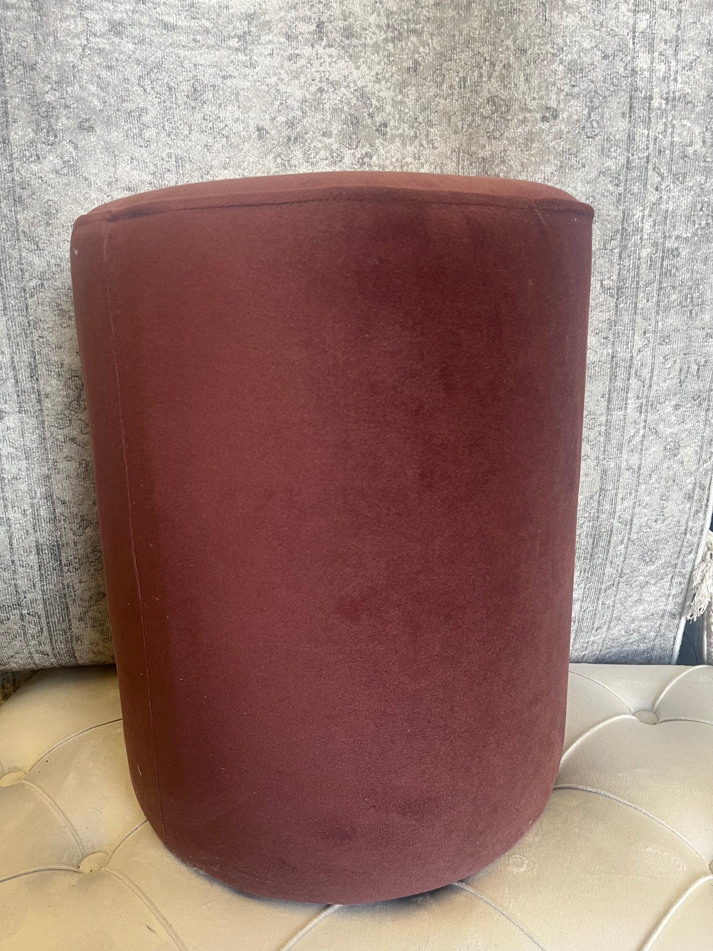 Pouf     terracotta foncé