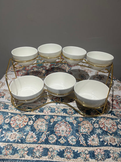 ✨ Ensemble de 8 bols  avec support doré – Élégance & Praticité