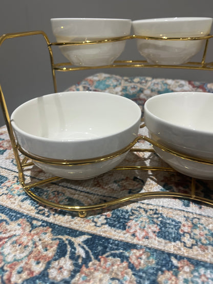 ✨ Ensemble de 8 bols  avec support doré – Élégance & Praticité