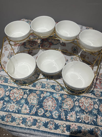 ✨ Ensemble de 8 bols  avec support doré – Élégance & Praticité