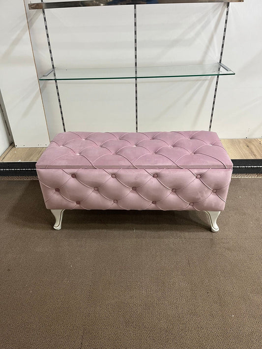 Banquette Coffre Capitonnée/rose
