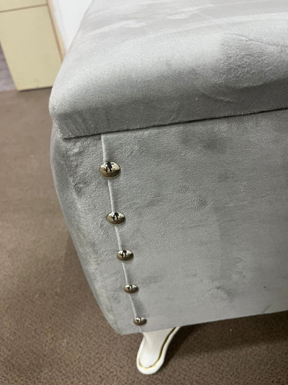 Banquette Coffre Capitonnée/gris