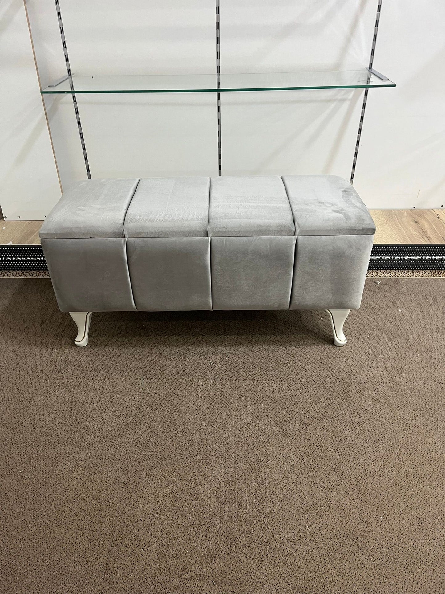 Banquette Coffre Capitonnée/gris