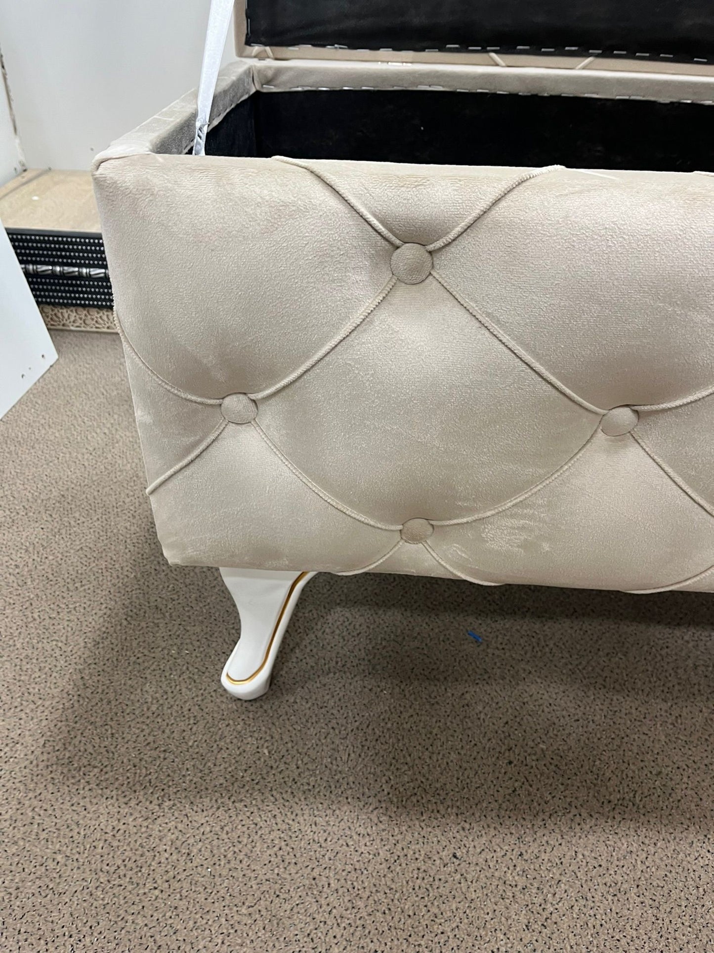 Banquette Coffre Capitonnée/beige